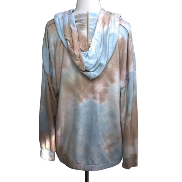 Melloday Tie Dye Kangaroo Pocket Hoodie Blue Orange Size Medium NWT - Picture 7 of 11